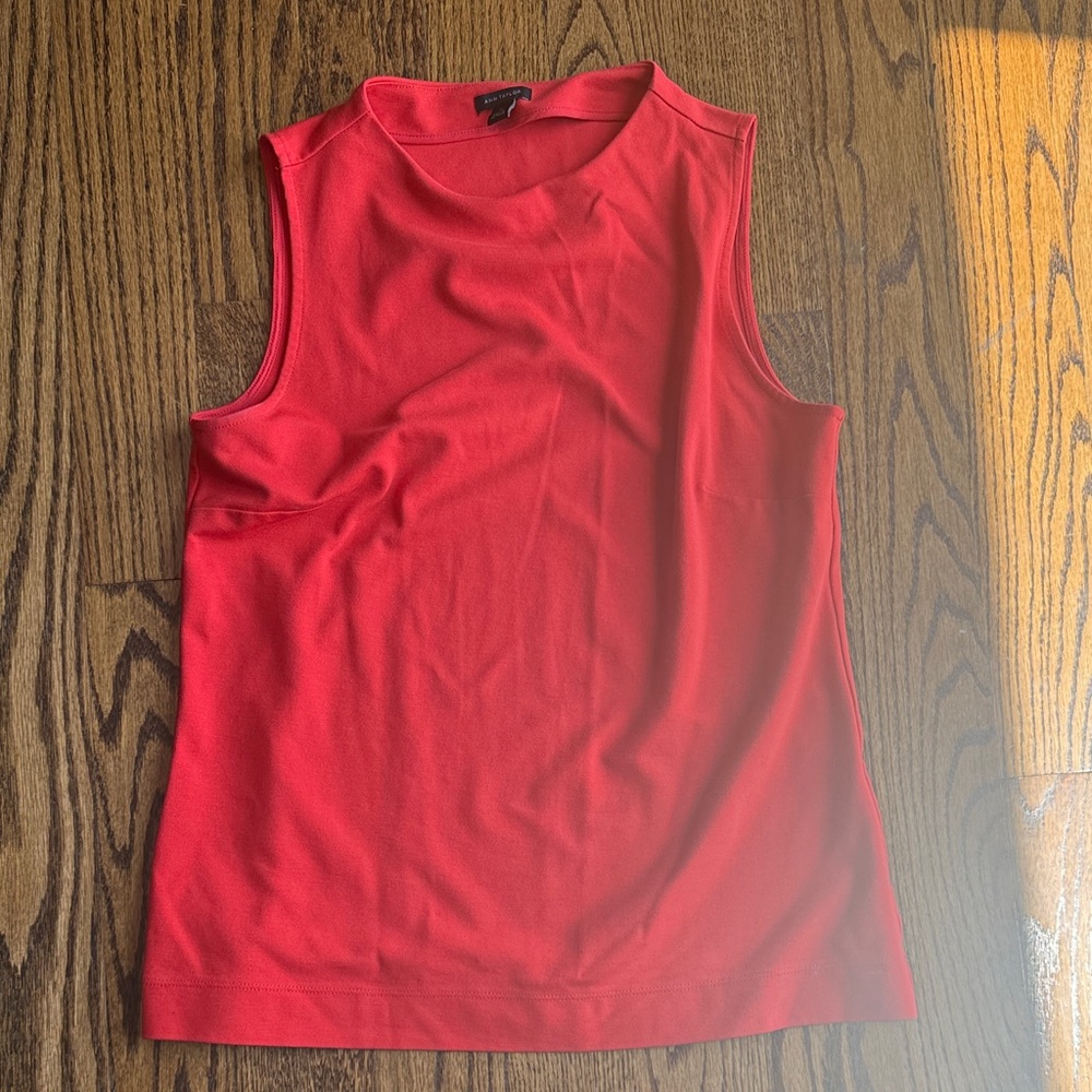Ann Taylor Red Sleeveless Shell Tank Top